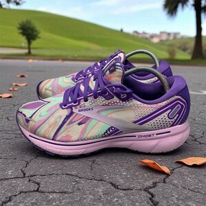Women Brooks Ghost 14 Violet Orchid Athletic Running Sneakers 1203561B524 Sz 10